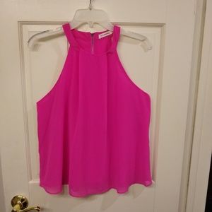 blu pepper chiffon pink tank